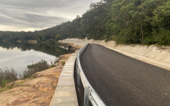 Image of part of the Greens Road reconstructed