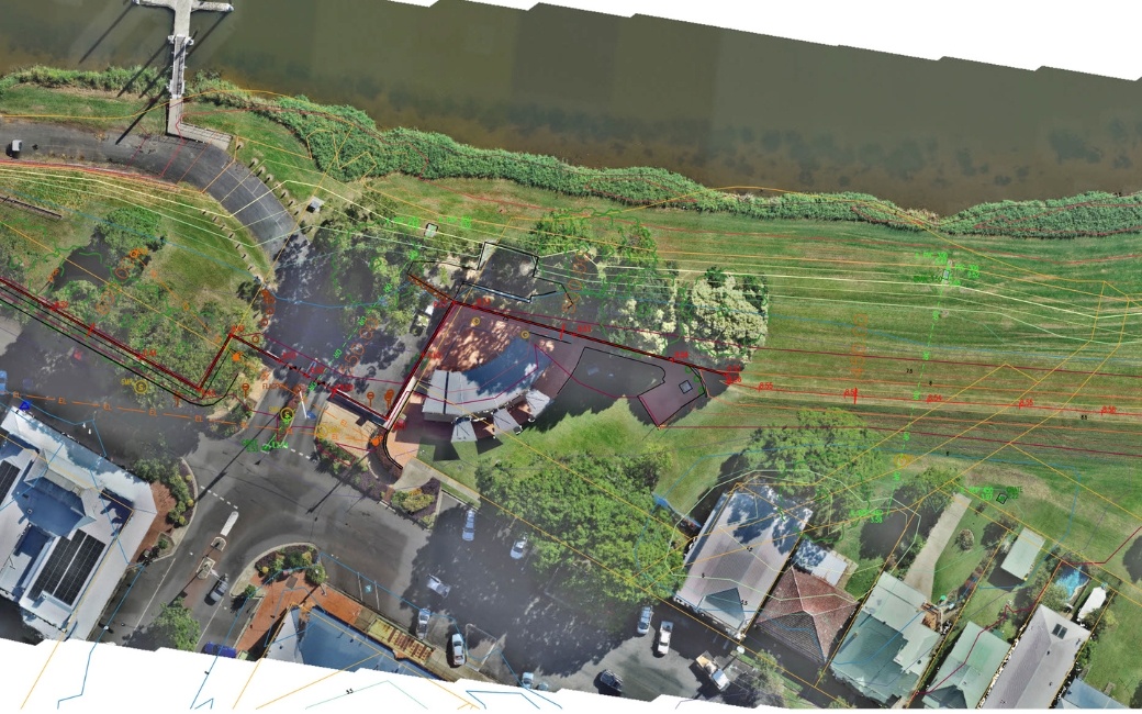 Lidar image of flood levee